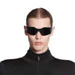 Hourglass Mask Sunglasses in Black - Image 2